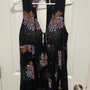 Free People Tunic Dress Black Floral